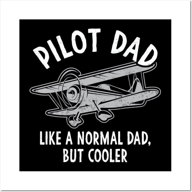 Pilot Dad Funny Aviation Enthusiast Retro Wall Art by Visual Vibes